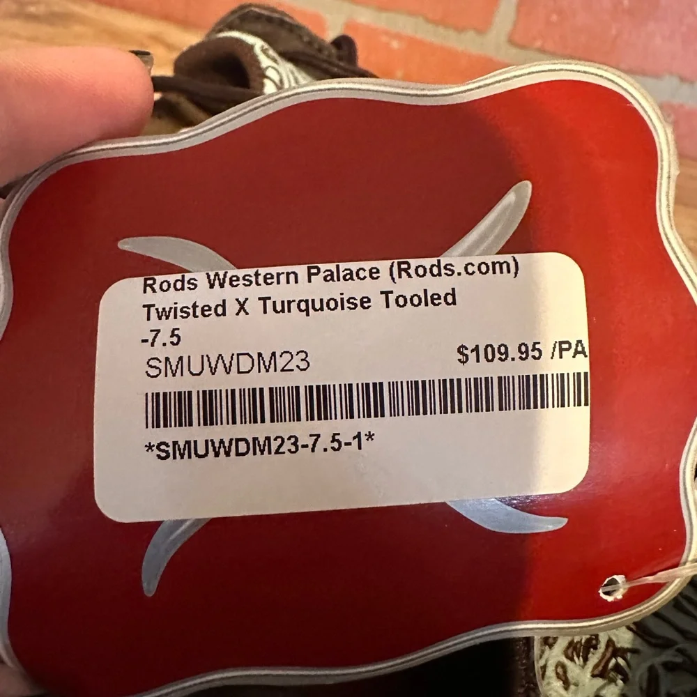 NWT Twisted X Women’s Turquoise Tooled Boat Shoes Size 7.5 - Picture 6 of 9